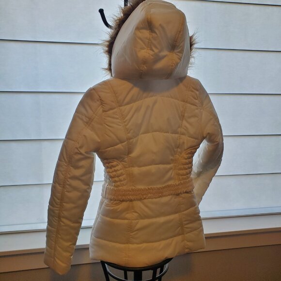 Rampage XS White Puffer Coat Removable Faux Fur Trim Hood - Picture 5 of 12